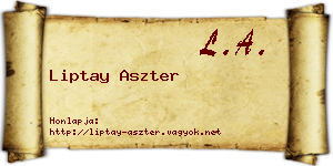 Liptay Aszter névjegykártya